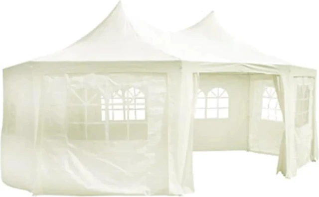 Alt view image 3 of 8 - vidaXL Octagonal Party Tent Cream White 20' x 15' x 12'