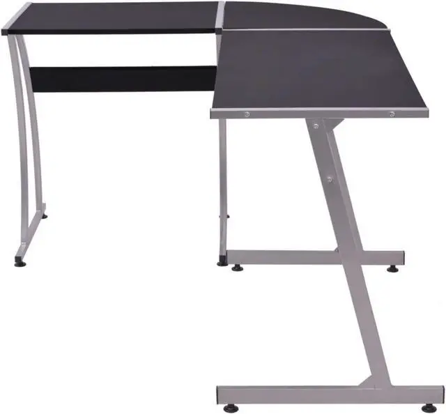 Alt view image 7 of 11 - vidaXL Corner Desk L-Shaped Computer Desk Home Office Desk Writing Table Black