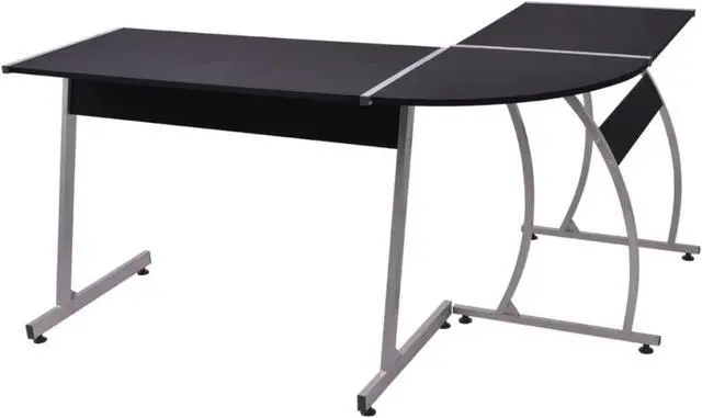 Alt view image 9 of 11 - vidaXL Corner Desk L-Shaped Computer Desk Home Office Desk Writing Table Black