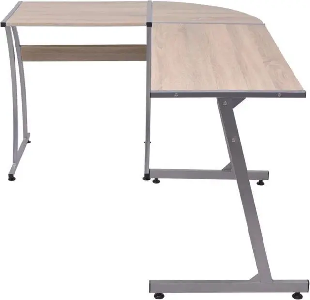 Alt view image 9 of 16 - vidaXL Computer Desk L-Shaped Computer Desk Home Office Desk Writing Table Oak