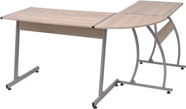 Alt view image 11 of 16 - vidaXL Computer Desk L-Shaped Computer Desk Home Office Desk Writing Table Oak