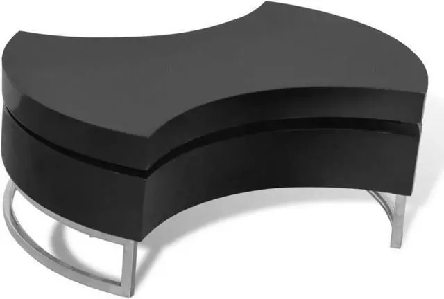 Alt view image 8 of 11 - vidaXL Shape-Adjustable Coffee End Table Storage Side Table High Gloss Black