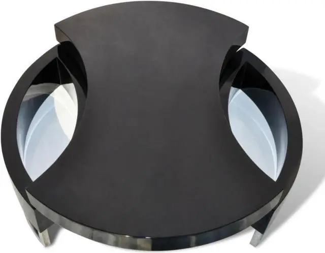 Alt view image 9 of 11 - vidaXL Shape-Adjustable Coffee End Table Storage Side Table High Gloss Black