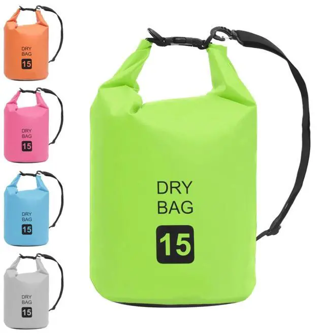 Alt view image 12 of 12 - vidaXL Dry Bag Waterproof Backpack Dry Sack Dry Bag with Zipper Green PVC