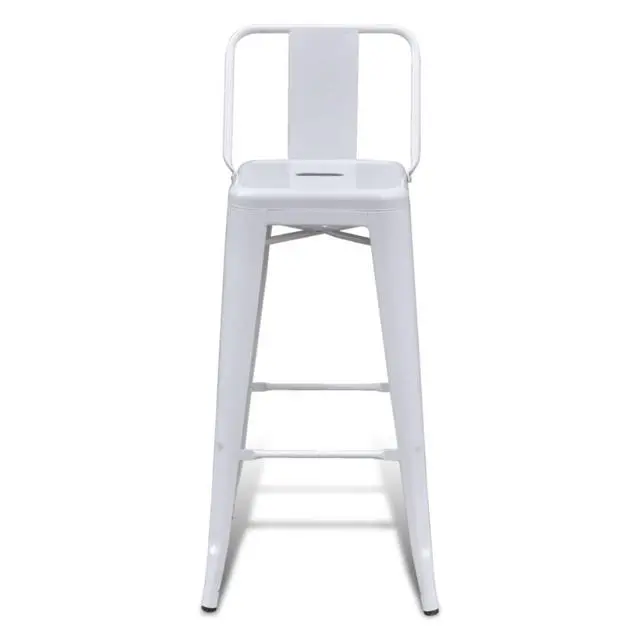 Alt view image 3 of 12 - vidaXL Bar Stools 2 pcs White Steel