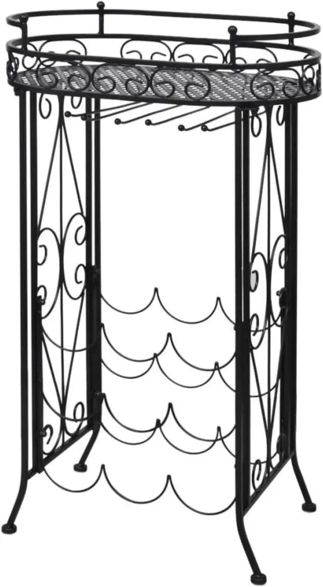 Alt view image 17 of 20 - vidaXL Wine Rack Wine Bottle Holder for 9 Bottles Floor Wine Cabinet Metal