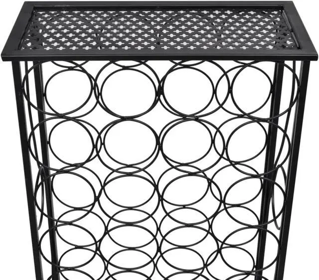 Alt view image 13 of 18 - vidaXL Wine Rack Wine Bottle Holder for 28 Bottles Floor Wine Cabinet Metal