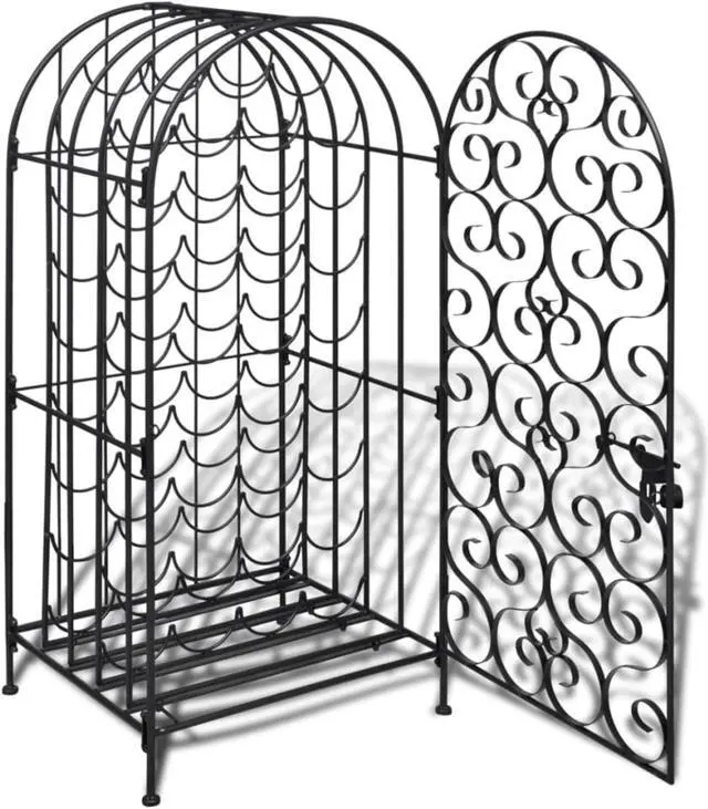 Alt view image 6 of 12 - vidaXL Wine Rack Stand for 35 Bottles Metal Holder Bar Liquor Display Storage