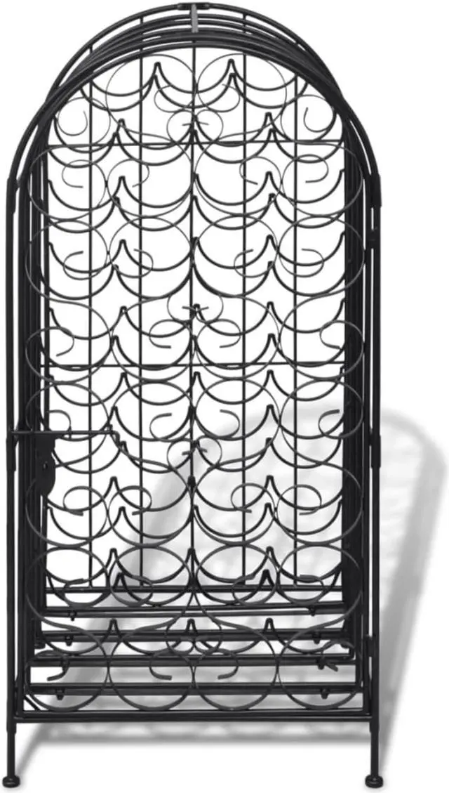 Alt view image 7 of 12 - vidaXL Wine Rack Stand for 35 Bottles Metal Holder Bar Liquor Display Storage