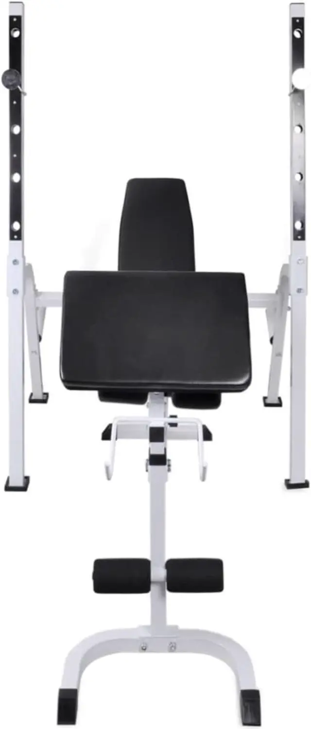 Alt view image 9 of 10 - vidaXL Workout Bench with Weight Rack, Barbell and Dumbbell Set 198.4 lb