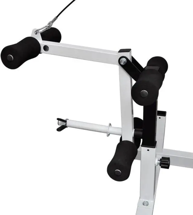 Alt view image 10 of 10 - vidaXL Weight Bench with Weight Rack, Barbell and Dumbbell Set 198.4 lb