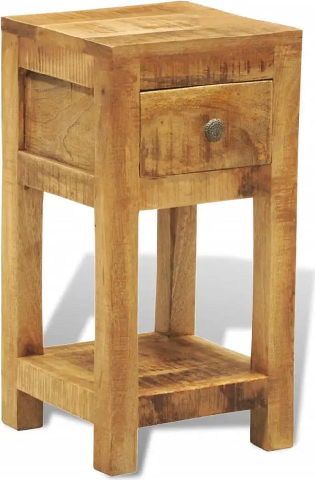 Alt view image 10 of 11 - vidaXL Solid Mango Wood Side End Table Storage Cabinet Nightstand 1 Drawer