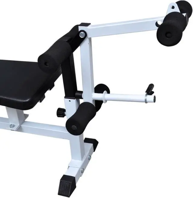 Alt view image 10 of 11 - vidaXL Weight Bench with Weight Rack, Barbell and Dumbbell Set 264.6 lb
