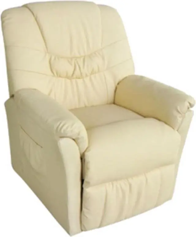 Alt view image 2 of 10 - vidaXL Massage Chair Cream Faux Leather