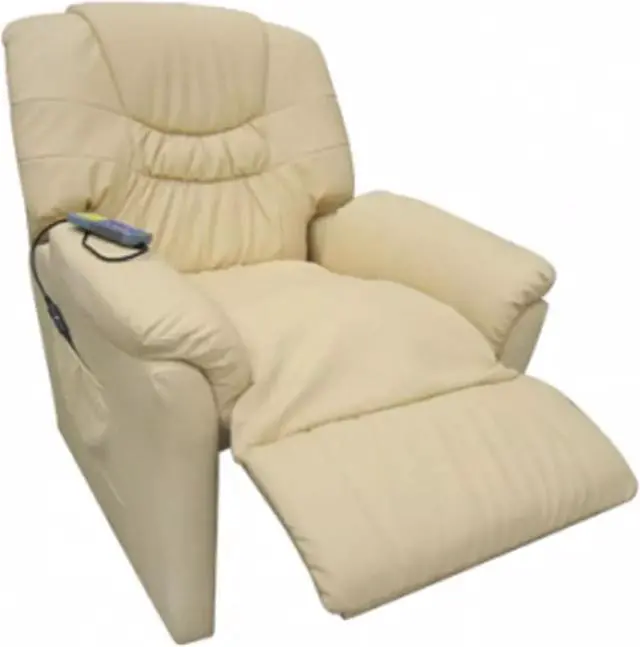 Alt view image 4 of 10 - vidaXL Massage Chair Cream Faux Leather