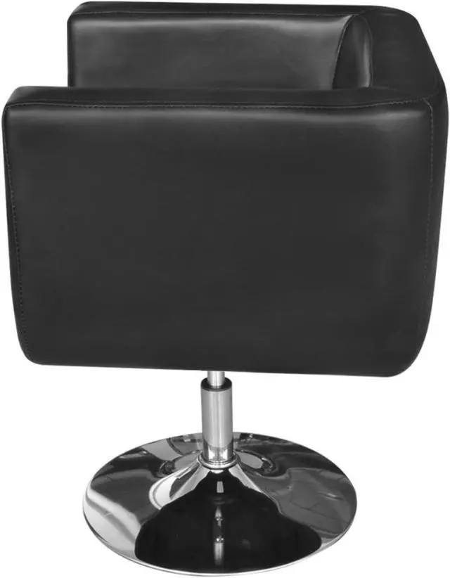 Alt view image 8 of 11 - vidaXL Armchair Accent Chair with Chrome Base for Living Room Black Faux Leather