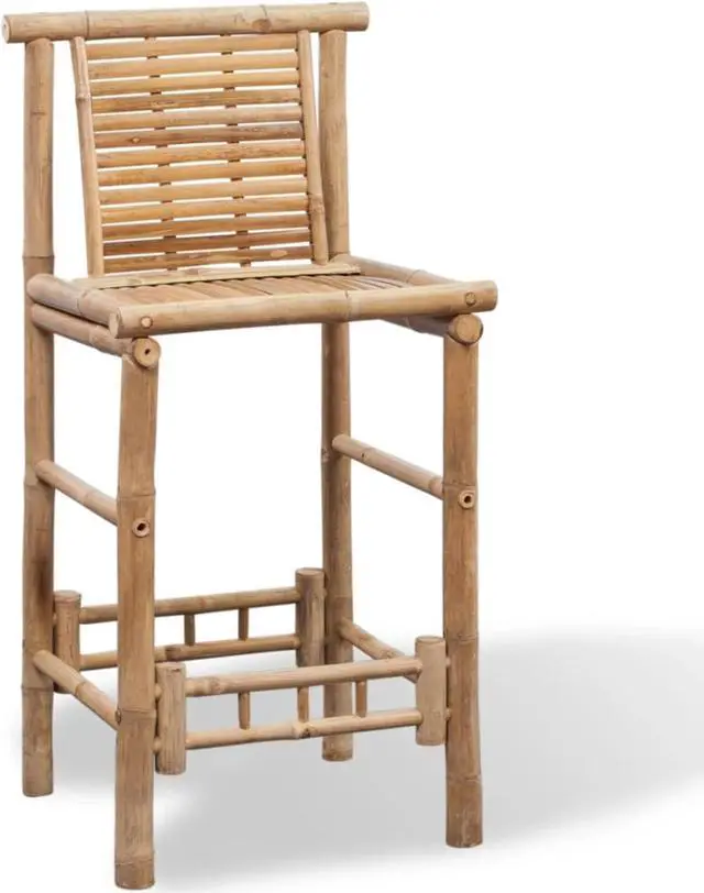 Alt view image 2 of 16 - vidaXL Bar Stools 2 pcs Bamboo