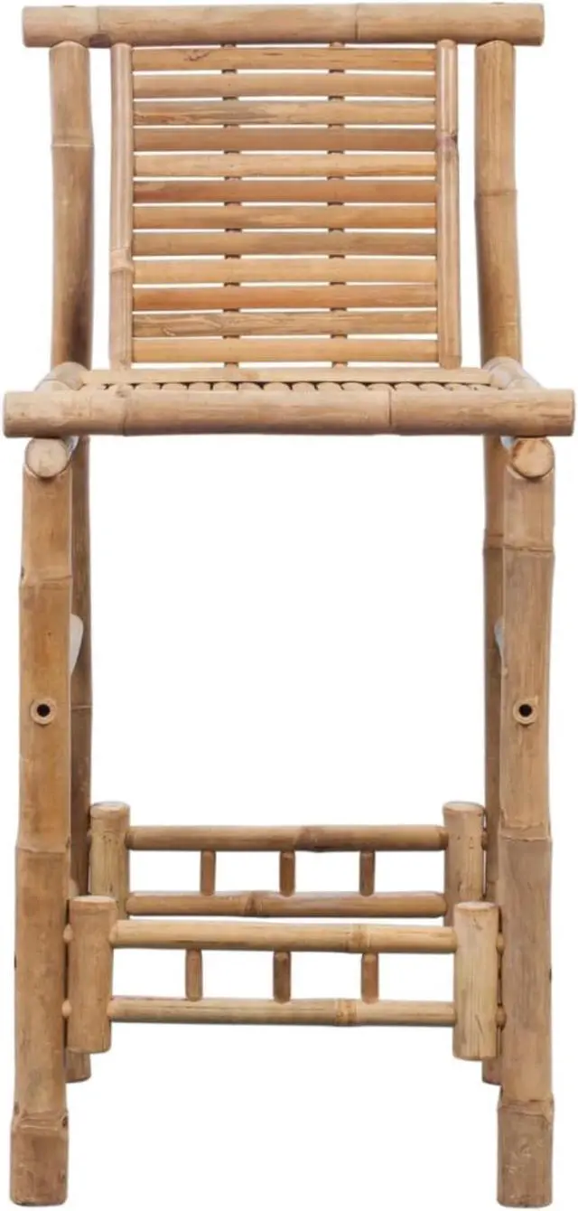 Alt view image 3 of 16 - vidaXL Bar Stools 2 pcs Bamboo