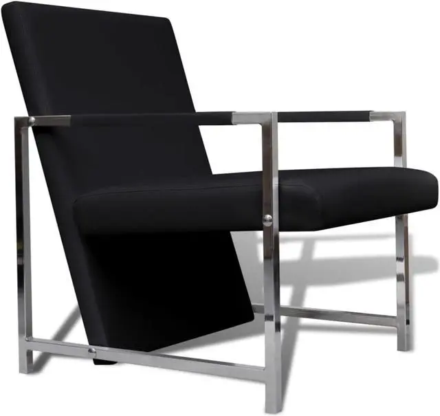 Alt view image 7 of 11 - vidaXL Armchair Lounge Chair for Home Office Living Room Black Faux Leather