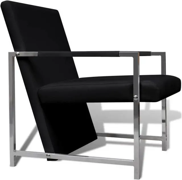 Alt view image 8 of 11 - vidaXL Armchair Lounge Chair for Home Office Living Room Black Faux Leather