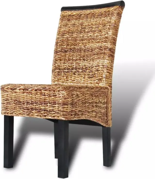 Alt view image 4 of 16 - vidaXL Dining Chairs 2 pcs Abaca and Solid Mango Wood
