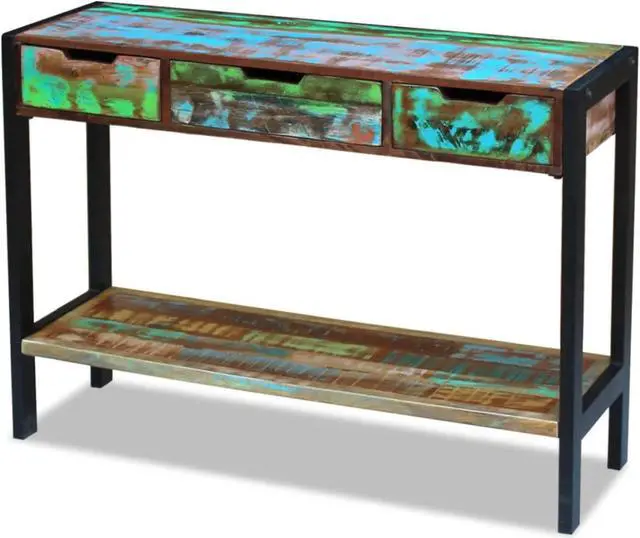 Alt view image 10 of 11 - vidaXL Solid Reclaimed Wood Sideboard Side Console Table Highboard 3 Drawers