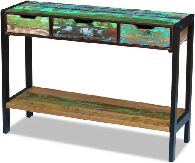 Alt view image 9 of 11 - vidaXL Solid Reclaimed Wood Sideboard Side Console Table Highboard 3 Drawers