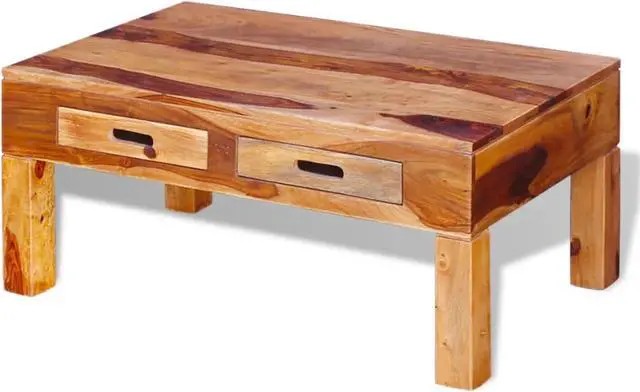Alt view image 2 of 14 - vidaXL Coffee Table Brown Solid Acacia wood, Palisander wood Medium