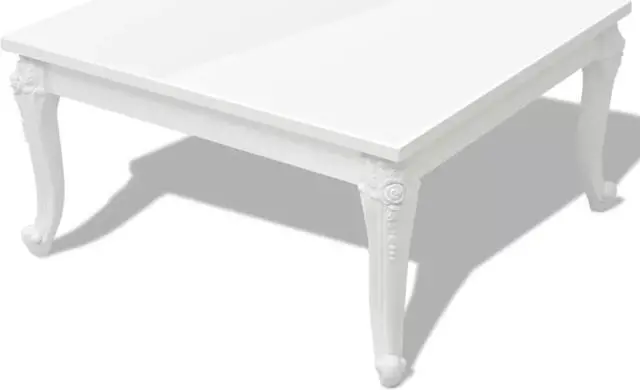 Alt view image 4 of 14 - vidaXL Coffee Table End Table with Plastic Legs Side Table High Gloss White
