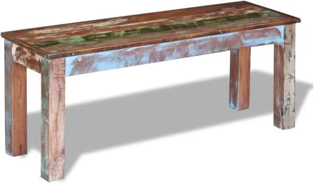 Alt view image 10 of 12 - vidaXL Bench Solid Reclaimed Wood Dining Seats Outdoor Home Hall Chair Lounge