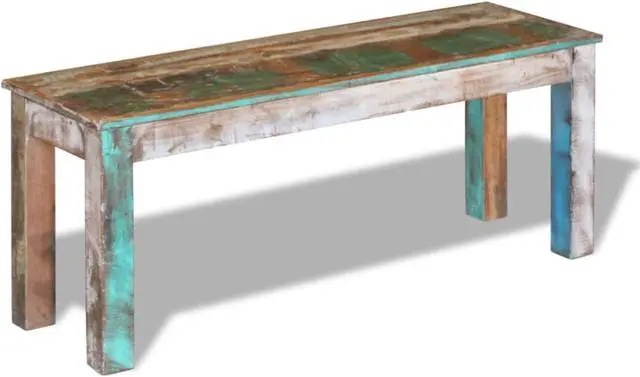 Alt view image 11 of 12 - vidaXL Bench Solid Reclaimed Wood Dining Seats Outdoor Home Hall Chair Lounge