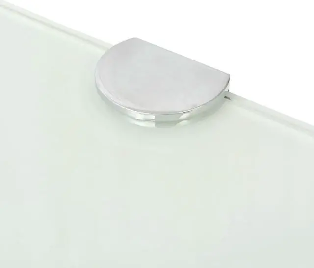 Alt view image 4 of 6 - vidaXL Corner Shelf with Chrome Supports Glass White 9.8" Wall Hanging Rack