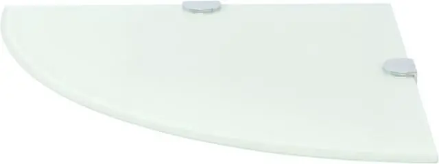Alt view image 2 of 6 - vidaXL Corner Shelf with Chrome Supports Glass White 9.8" Wall Hanging Rack