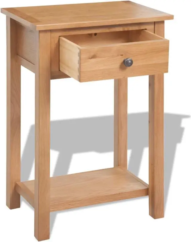 Alt view image 11 of 14 - vidaXL Console Table Hallway Table Accent Table Entryway Table Solid Wood Oak