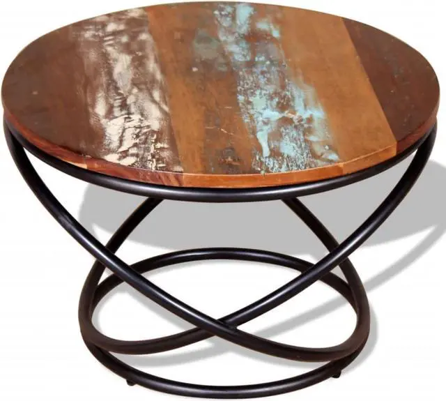 Alt view image 11 of 11 - vidaXL Coffee Table Round End Table Accent Sofa Table Solid Wood Reclaimed