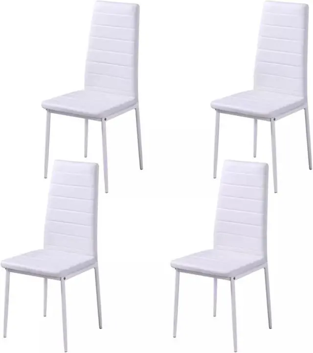 Alt view image 4 of 10 - vidaXL Five Piece Dining Table and Chair Set Black and White
