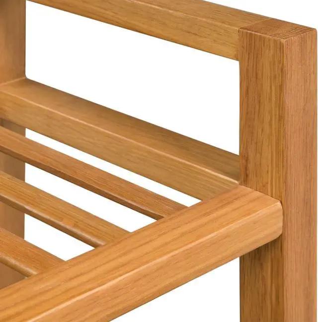 Alt view image 9 of 13 - vidaXL Shoe Rack 2-Tier Shoe Storage Organizer Shoe Shelf Holder Solid Oak Wood