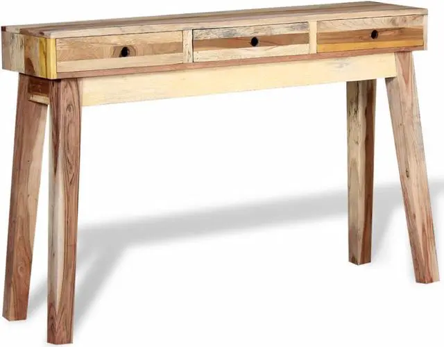 Alt view image 8 of 11 - vidaXL Console Table Entryway Side Table with 3 Drawers Solid Wood Reclaimed