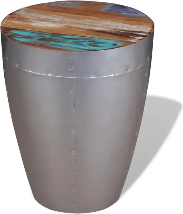 Alt view image 11 of 13 - vidaXL Storage Stool Ottoman Foot Rest Office Footstool Solid Reclaimed Wood