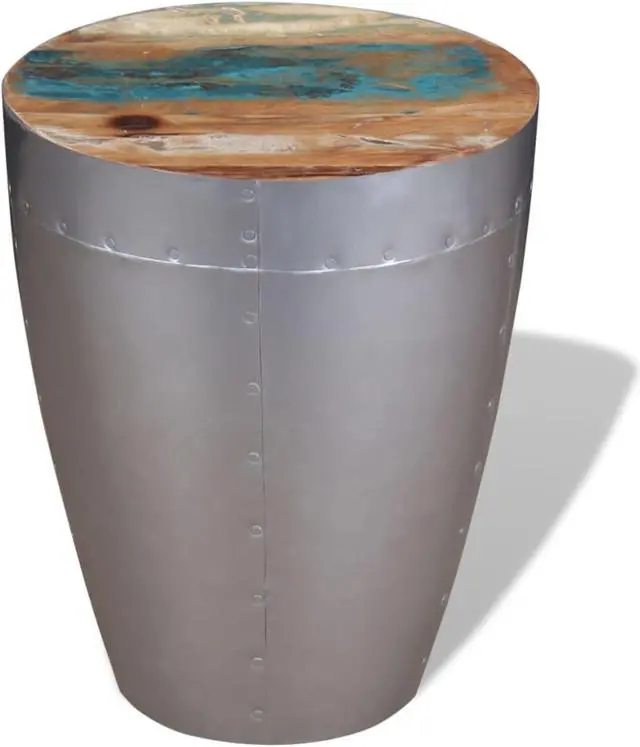 Alt view image 12 of 13 - vidaXL Storage Stool Ottoman Foot Rest Office Footstool Solid Reclaimed Wood