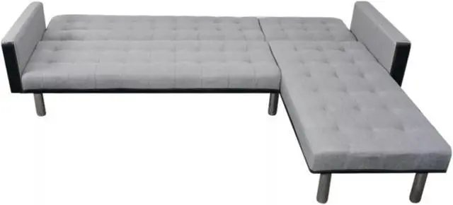 Alt view image 8 of 12 - vidaXL Sofa Bed Convertible Sleeper Sectional Sofa Bed Fabric Black and Gray