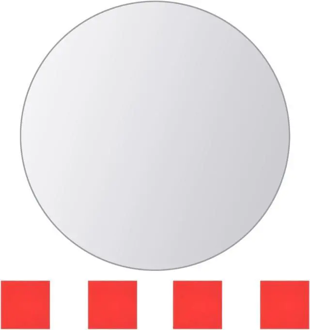 Alt view image 7 of 11 - vidaXL 8x Mirror Tiles Round Glass Wall Mirror Home Decor Bathroom Bedroom