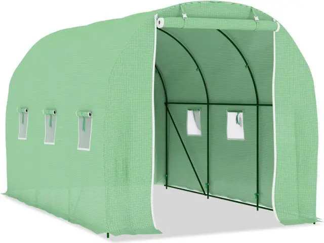 Alt view image 9 of 13 - vidaXL Greenhouse Outdoor Grow House Green House for Plant Growing Gardening