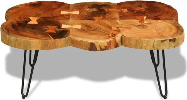 Alt view image 2 of 16 - vidaXL Coffee Table 13.8" 6 Trunks Solid Sheesham Wood