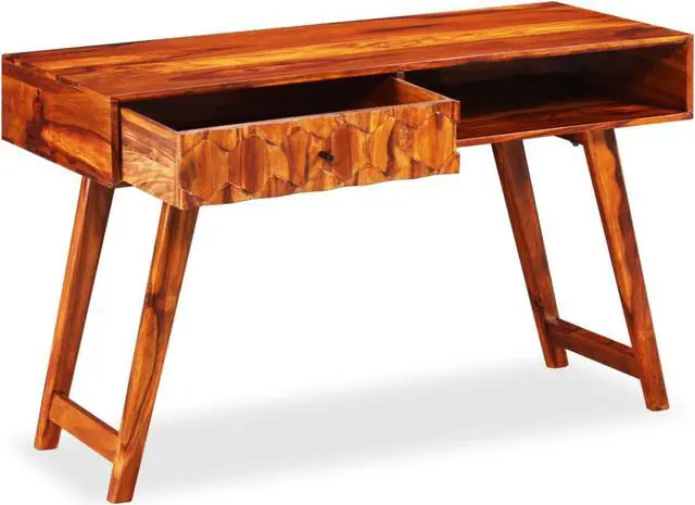 Alt view image 5 of 15 - vidaXL Writing Table Solid Sheesham Wood 46.5"x19.7"x30"
