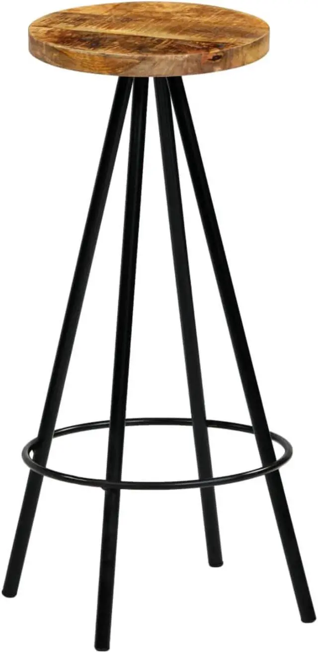 Alt view image 7 of 15 - vidaXL Bar Stools Bar Counter Height Stool Island Stool 4 Pcs Solid Mango Wood