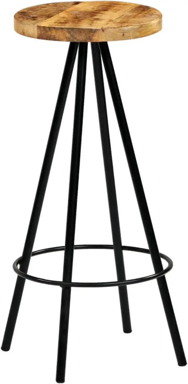Alt view image 9 of 15 - vidaXL Bar Stools Bar Counter Height Stool Island Stool 4 Pcs Solid Mango Wood