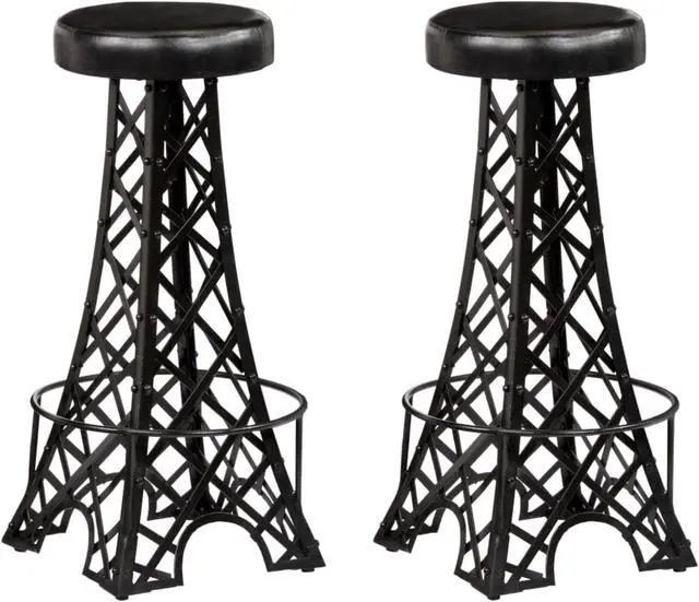 Main image of vidaXL Bar Stools 2 pcs Real Leather