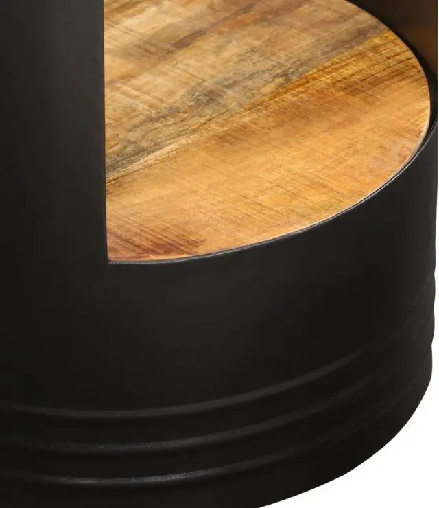 Alt view image 7 of 14 - vidaXL Coffee Table Round End Accent Sofa Table with Storage Solid Wood Mango
