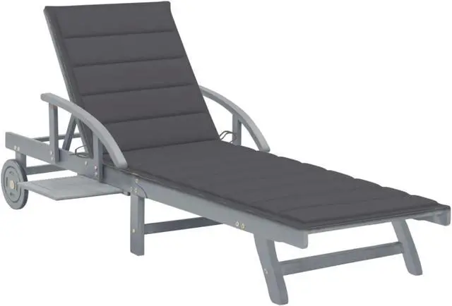 Main image of vidaXL Garden Sun Lounger with Cushion Solid Acacia Wood